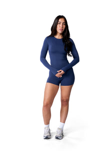 High Waist Active Shorts In Dark Navy