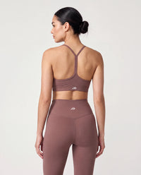 Racerback Sports Bra In Cocao + Balance Leggings In Cocao