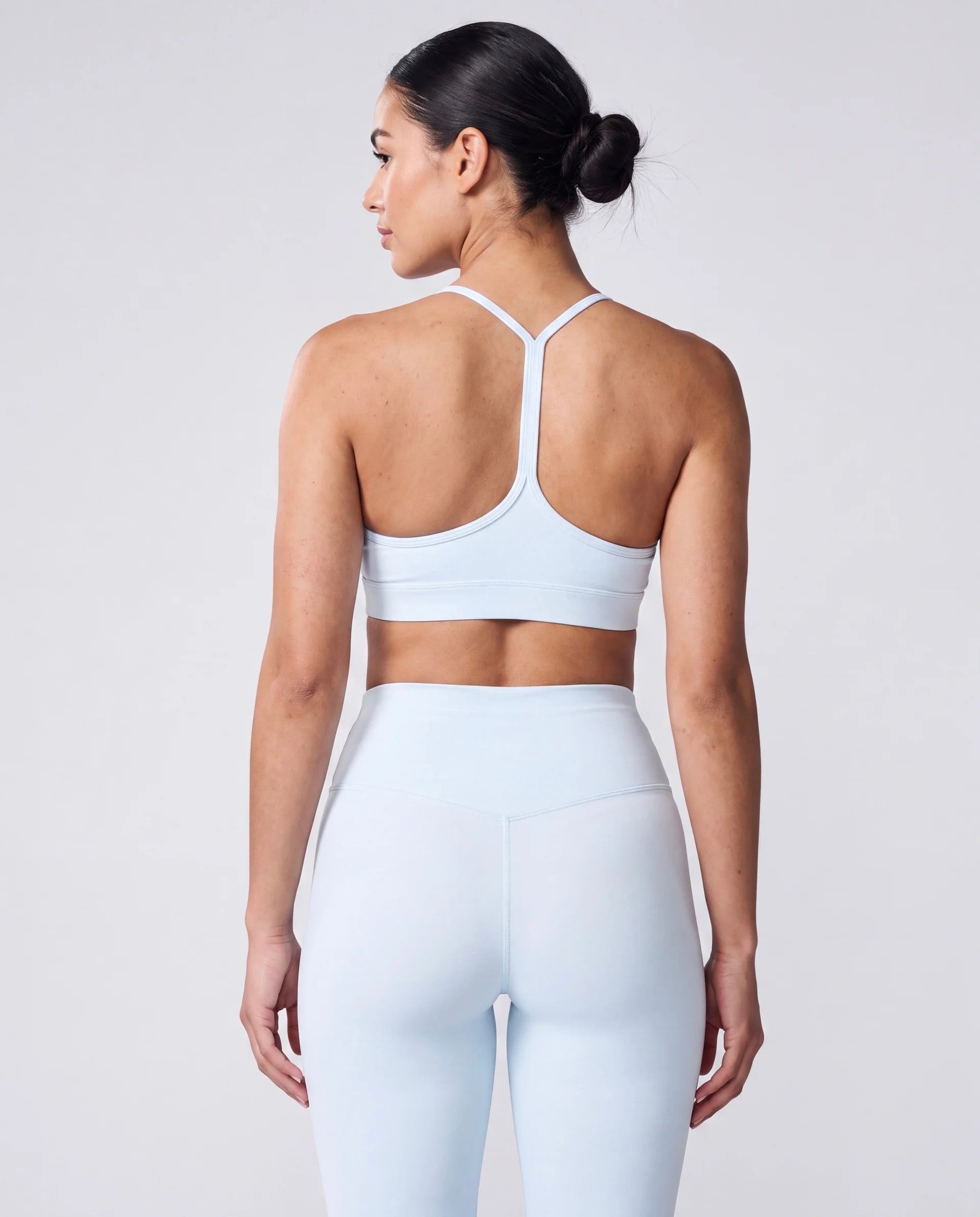 Racerback Sports Bra In Blue + Balance Leggings In Blue
