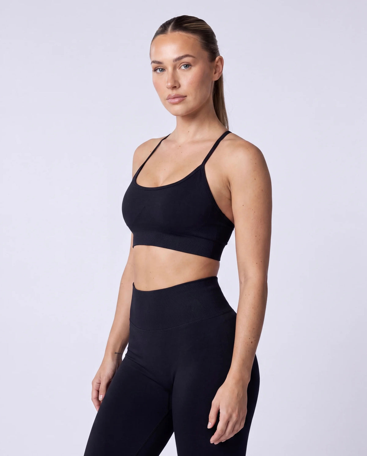 Low Back Bra In Black + Sculpt Legging In Black