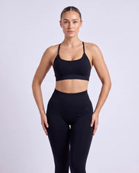 Low Back Bra In Black + Sculpt Legging In Black