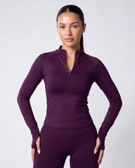 Sculpt 1/4 Zip Up In Grape + Intensity Legging In Grape