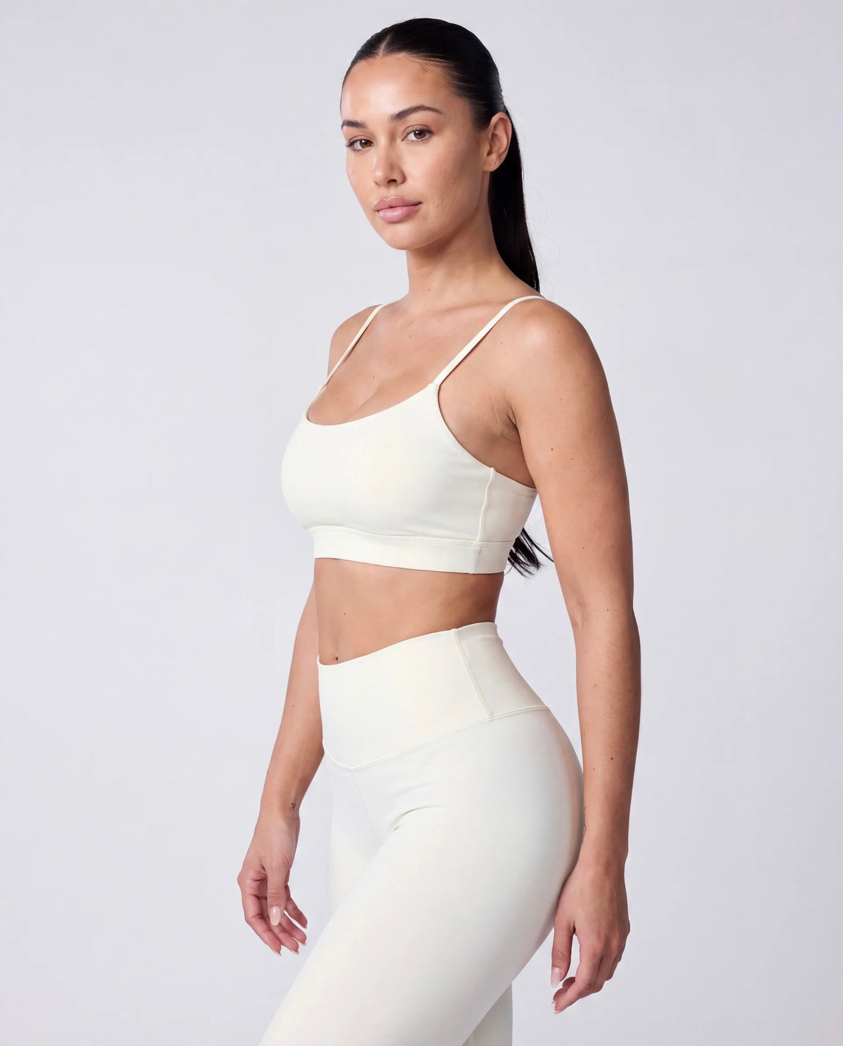 Racerback Sports Bra + Balance Leggings In Butter Yellow