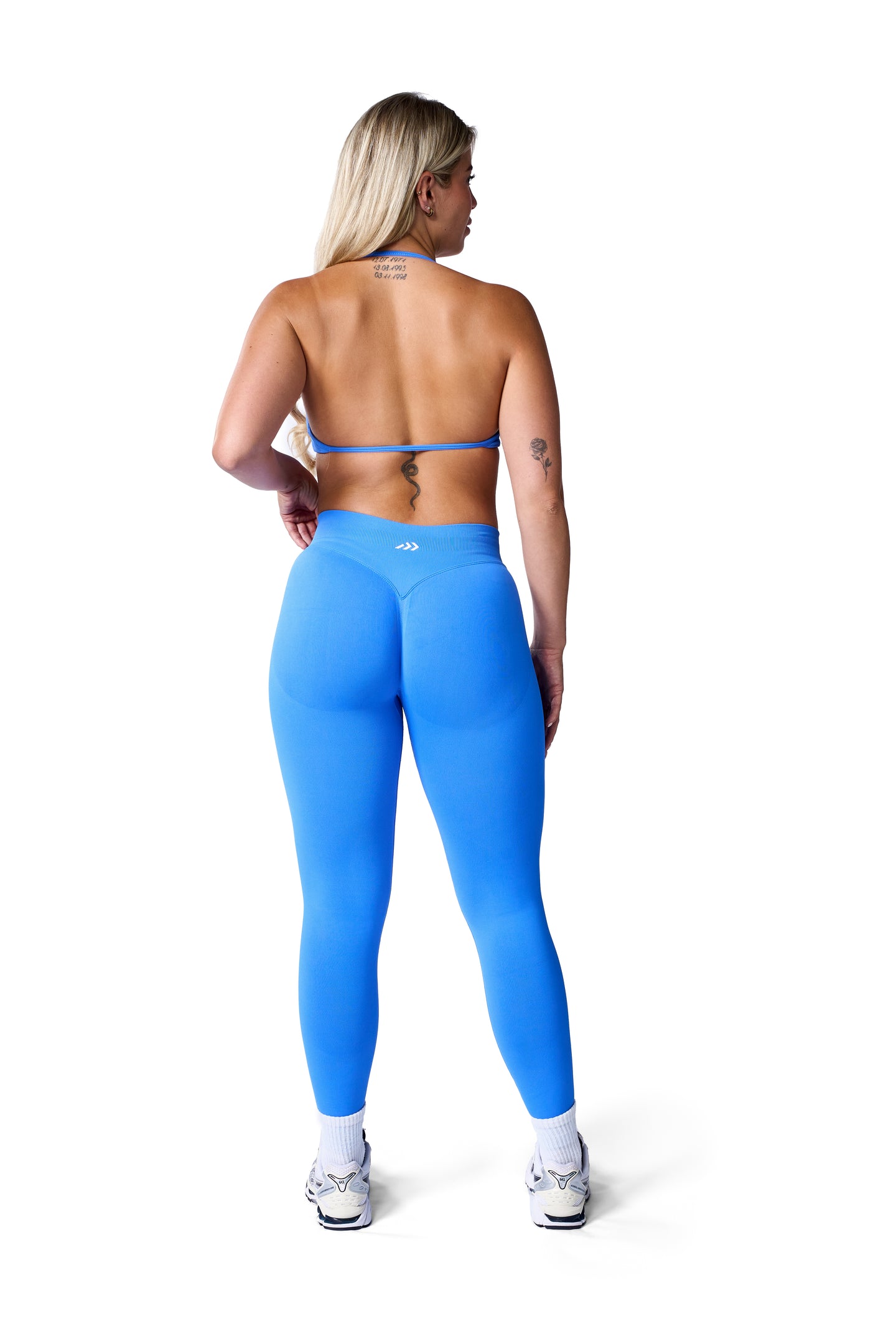 Minimal Halterneck Sports Bra In Cobalt