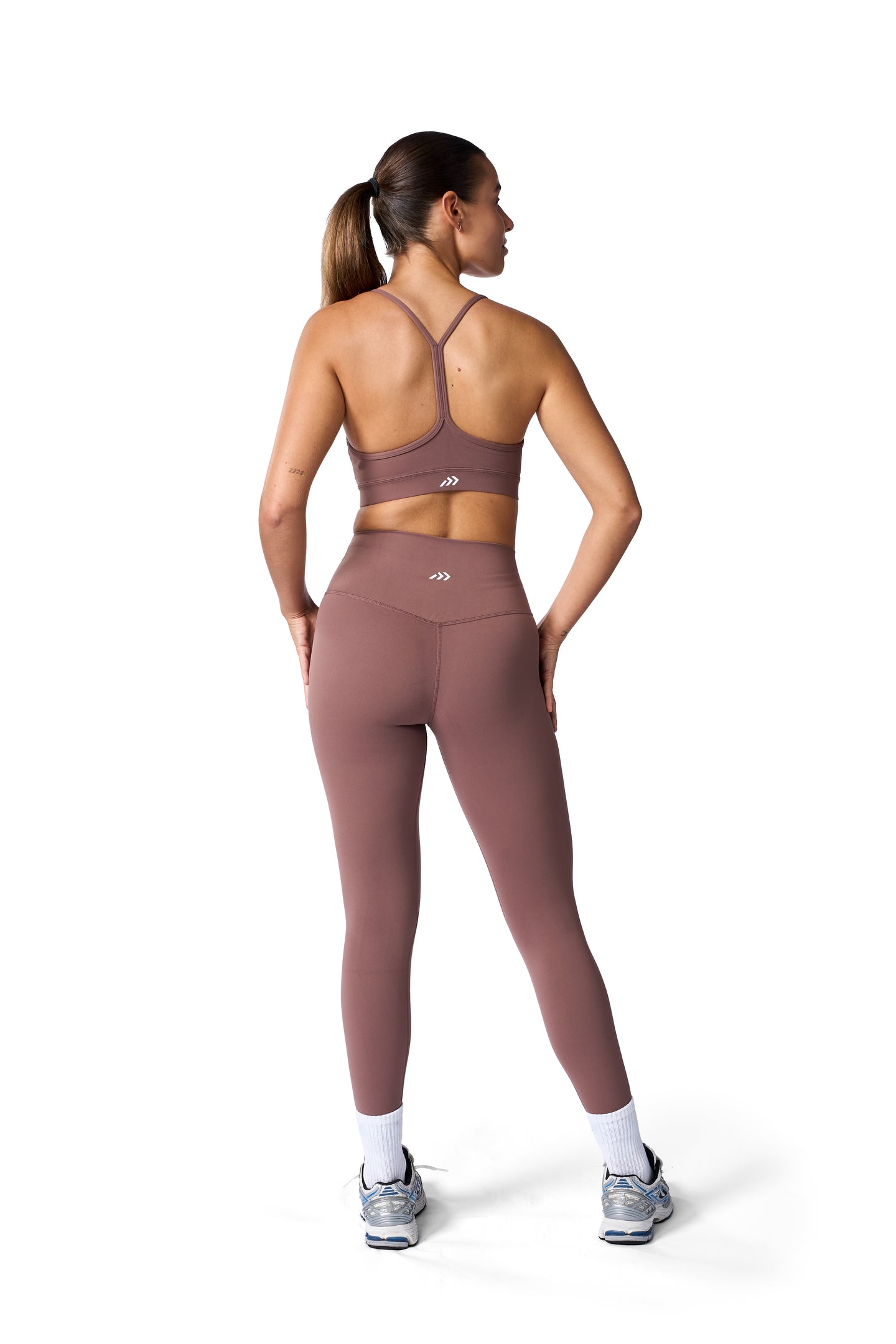 Soft Active Racerback Sports Bra In Cocao