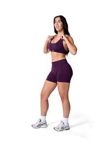 Super Sculpt Halterneck Sports Bra In Grape