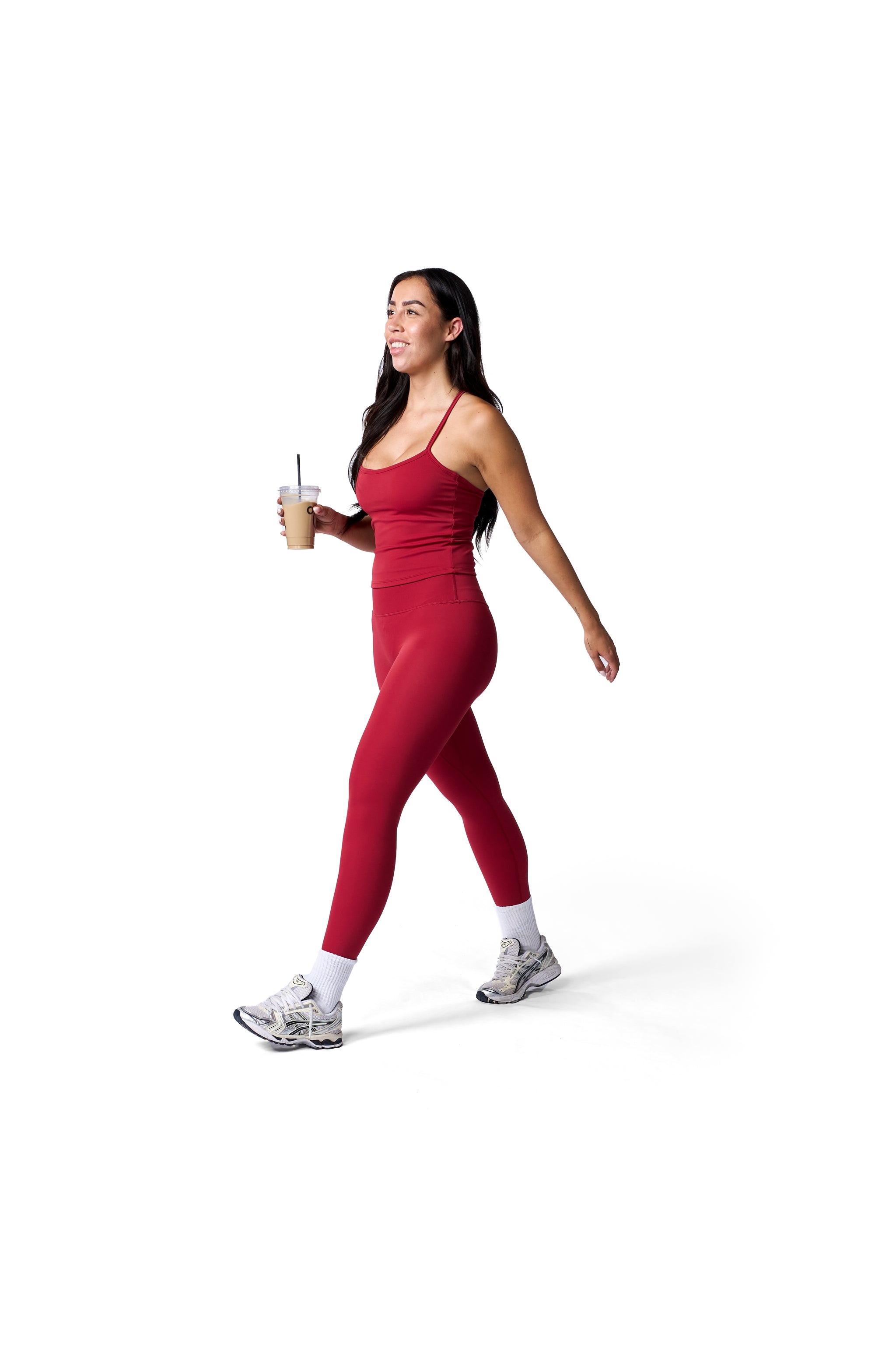 Essential Top In Candy Red + Essential Leggings In Candy Red