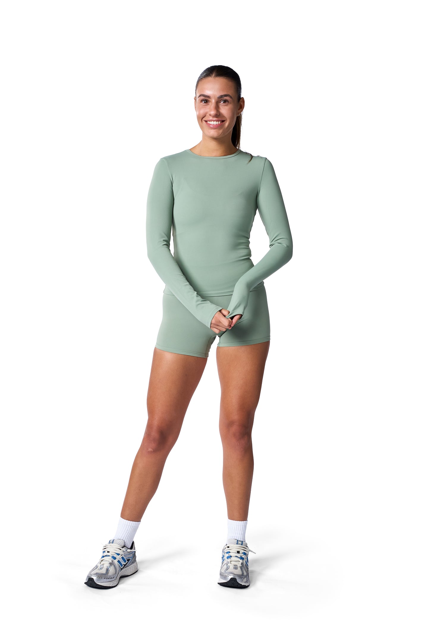 High Waist Active Shorts In Matcha