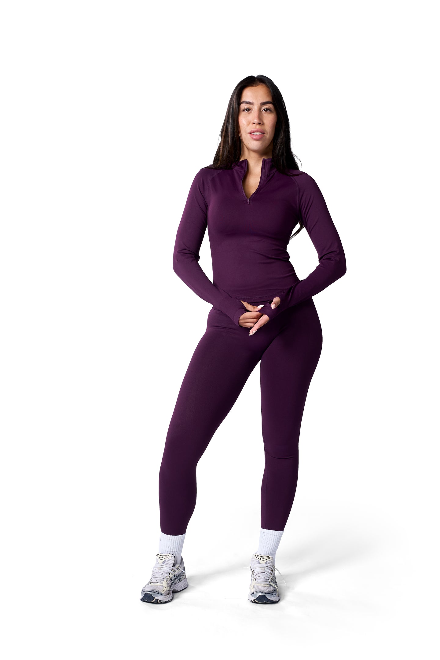 Super Sculpt 1/4 Zip Up In Grape