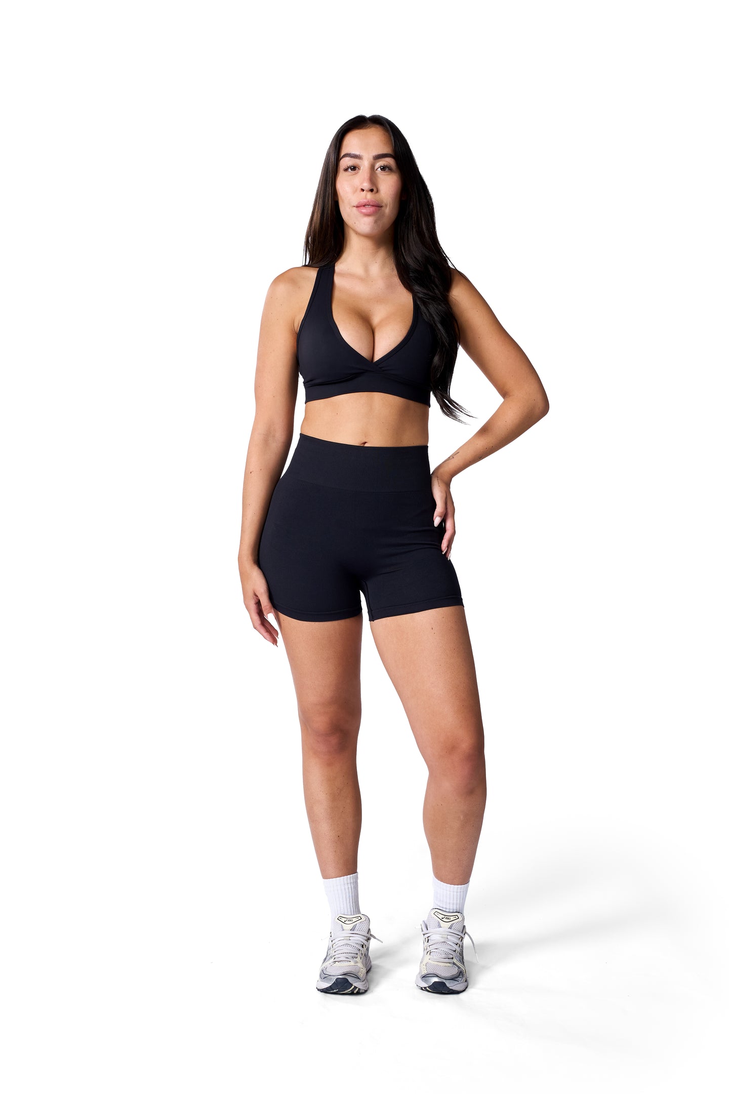 Cut Out Sports Bra In Black