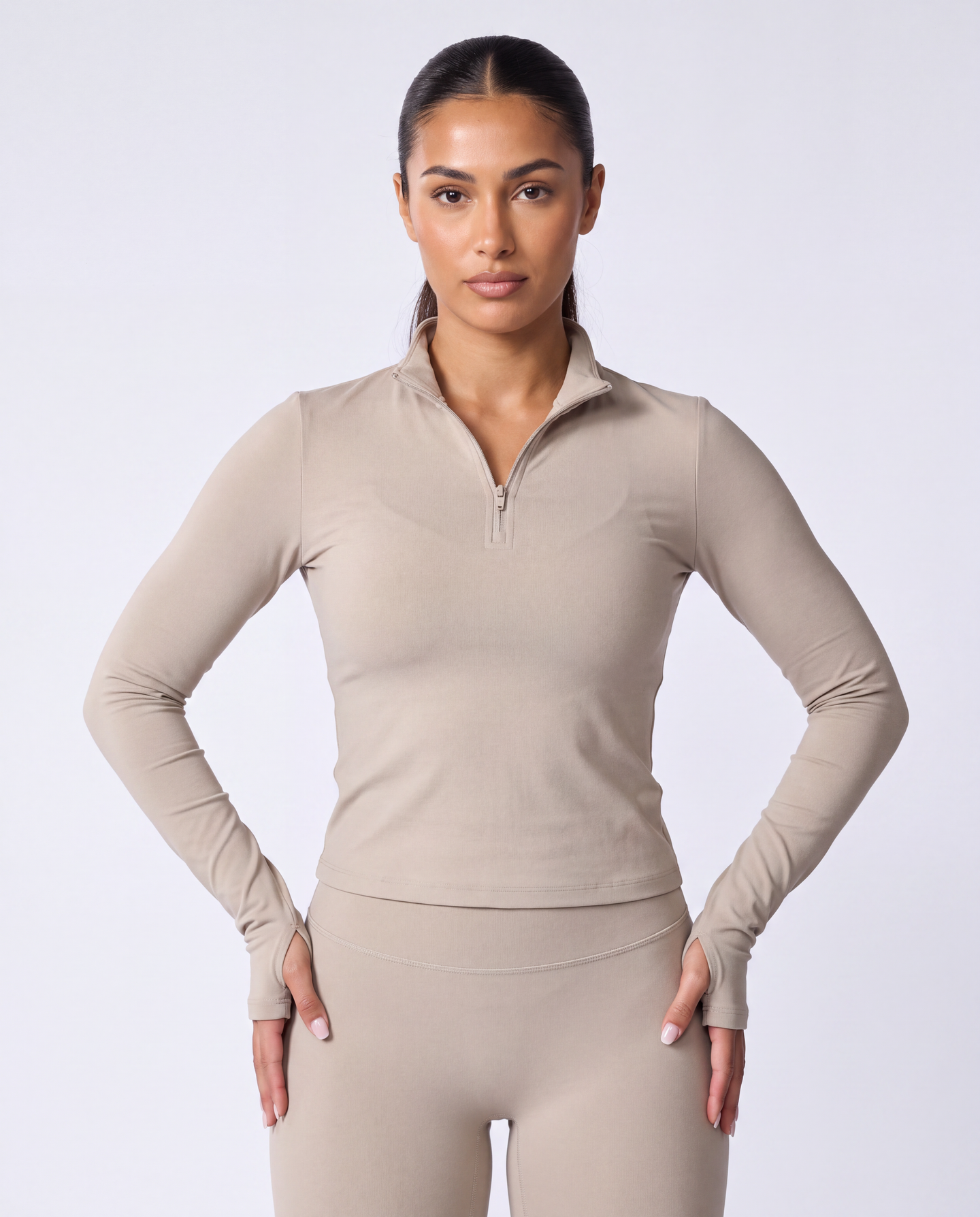 Soft Active 1/4 Zip Pullover In Dessert + Soft Active Leggings In Dessert