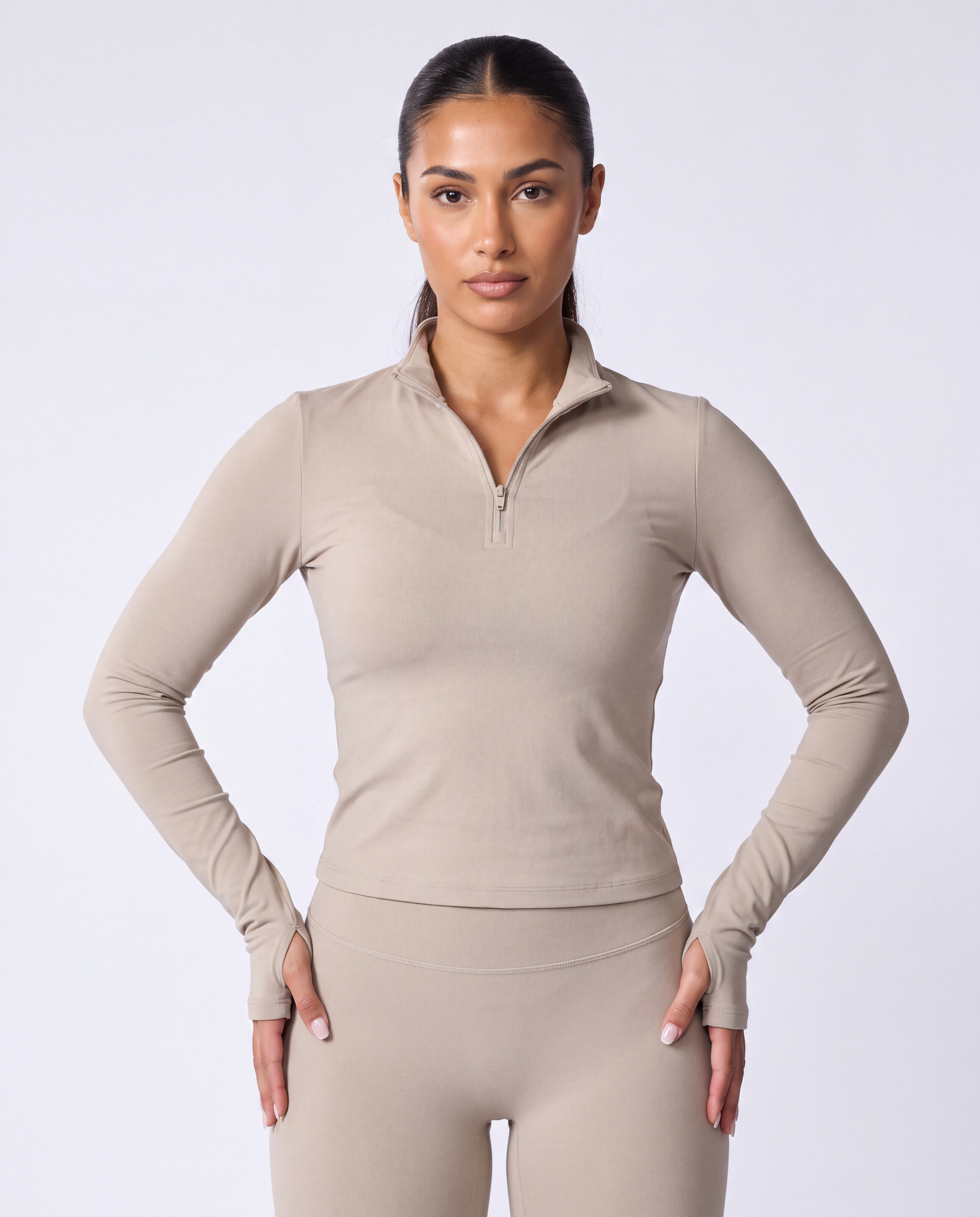 Soft Active 1/4 Zip Pullover In Dessert + Soft Active Leggings In Dessert