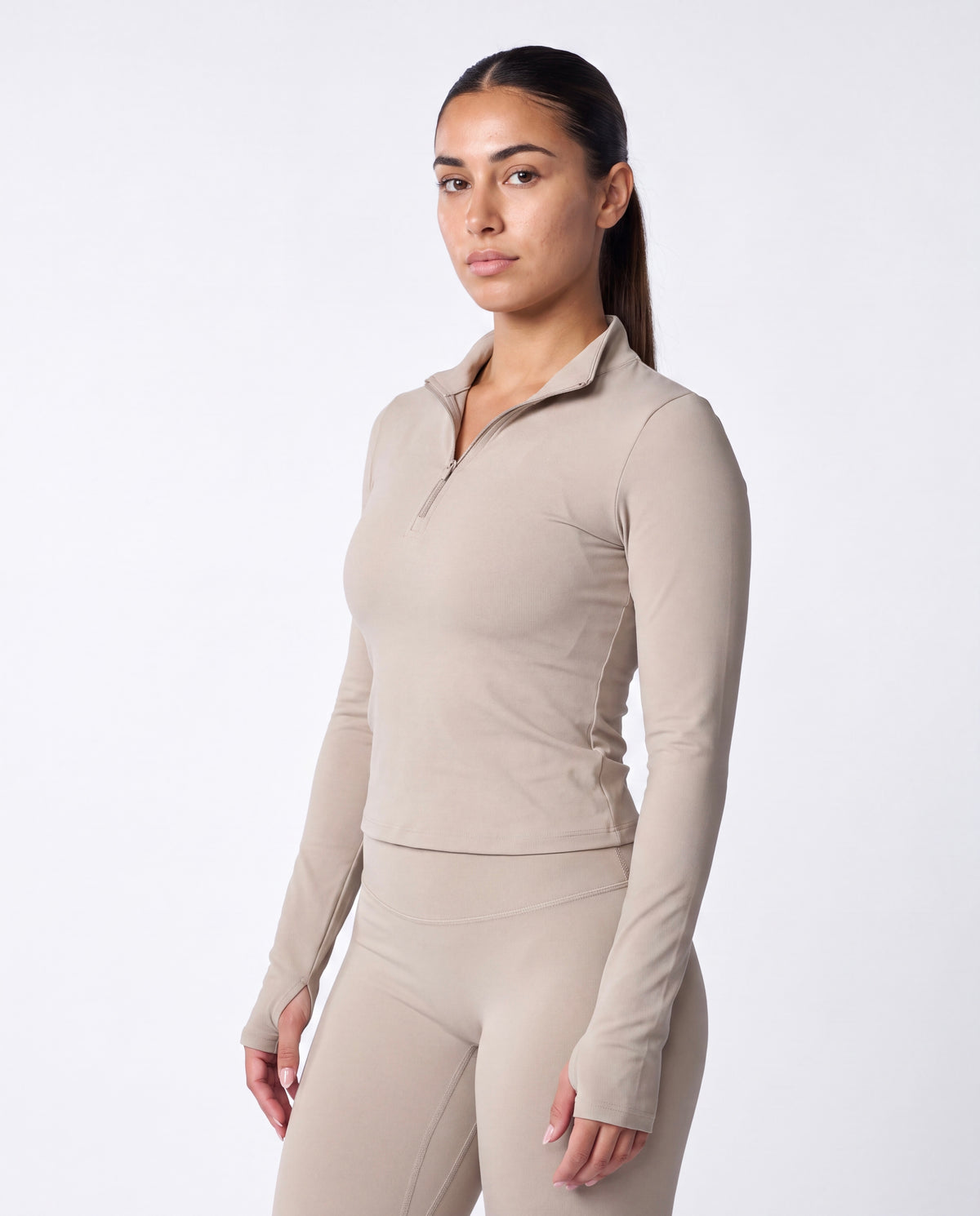 Soft Active 1/4 Zip Pullover In Dessert + Soft Active Leggings In Dessert