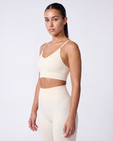 Super Sculpt V-Neck Sports Bra In Lemon + Super Sculpt Seamless Leggings In Lemon